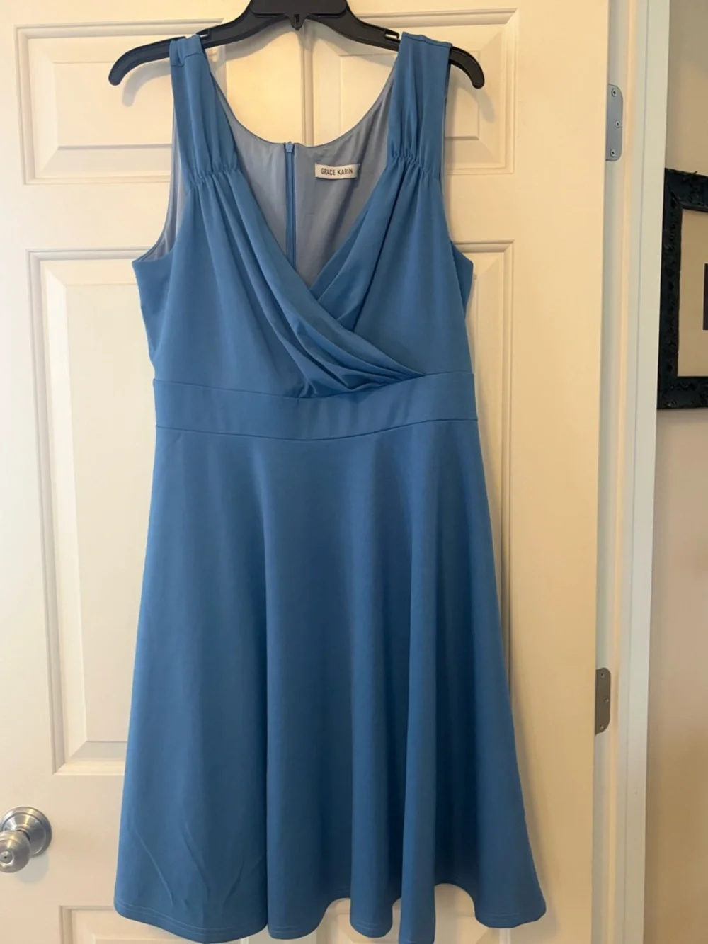 Grace Karin Blue Sleeveless A-Line Dress - Picture 1 of 7